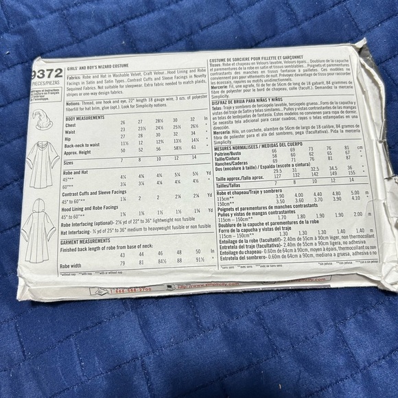 Simplicity 9372 Kids Wizard Costume - Purple, Black, and Gold- fun an easy - Picture 2 of 7